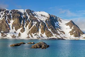 Serene Waters Prints: Views of the Vasilievbreen (Vasiliev Glacier)