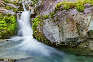 Scenic Landscape Prints: Views of a waterfall in Fortuna Bay on the northern coast of South Georgia