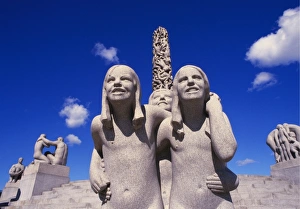 Traditionally Norwegian Prints: Vigeland Sculpture, Frogner Park, Oslo, Norway