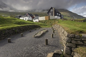 Images Dated 31st August 2008: Viking longhouse dating from the 10th century, archaeological site of Toftanes