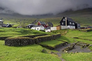 Images Dated 31st August 2008: Viking longhouse dating from the 10th century, archaeological site of Toftanes