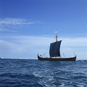Ships Prints: Viking ship, Gaia, replica of the Gokstad, Greenland, Polar Regions