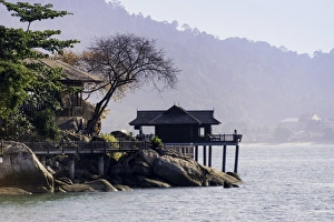 Malaysian Prints: A villa at the luxury resort and spa of Pangkor Laut, Malaysia, Southeast Asia, Asia