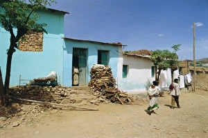 Ethiopia Prints: Village of Abi-Adi, in the Abyssinian region of Tigre, Ethiopia, Africa