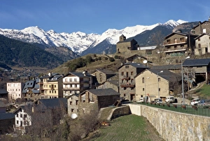 Andorra Prints: The village of Anyos with the Arcalis mountains beyond in Andorra, Europe