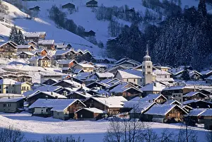 Snowfall Prints: Village of Areches in winter, commune of Beaufort-sur-Doron