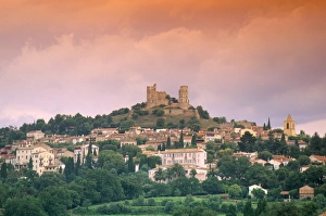 Overcast Sky Prints: Village of Cogolin, Var, Cote d Azur, Provence, France, Europe