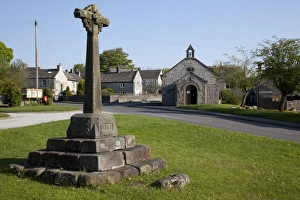 Lane Prints: Village Cross, Foolow, Derbyshire, England, United Kingdom, Europe