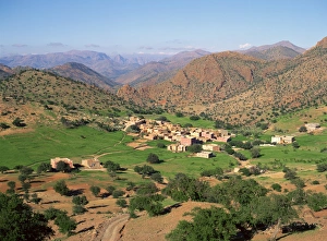 Anti Atlas Prints: Village and fields in the hills east of Tiznit