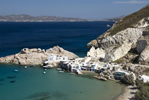 Milos Prints: The village of Firopotamos, Island of Milos, Cyclades, Greek Islands, Greece, Europe