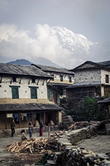 Ghandruk Prints: The village of Ghandruk, with Annapurna South in the background