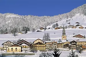 Skiing Prints: Village of Hauteluce, Savoie department, Rhone-Alpes region, France, Europe