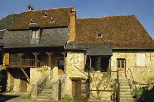 Limousin Prints: Village houses at St. Robert in Limousin, France, Europe