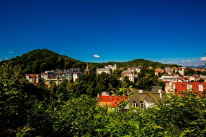 Czech Culture Prints: The village of Loket in Karlovy Vary, Bohemia, Czech Republic, Europe
