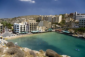 The village of Marsalforn on the Island of Gozo, Malta, Mediterranean, Europe