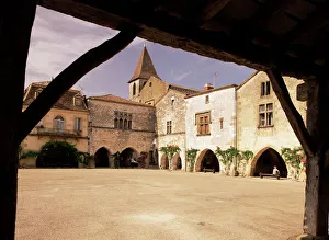 Aquitaine Prints: Village of Monpazier, Dordogne, Aquitaine, France, Europe