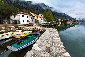 Montenegro Prints: The village of Muo which faces Kotor across the bay, Montenegro, Europe