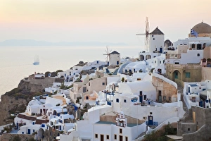 Thira Prints: Village of Oia, Santorini (Thira), Cyclades Islands, Aegean Sea, Greek Islands