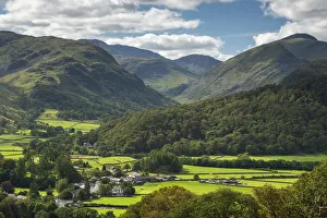 The village of Rosthwaite in the Borrowdale Valley, Lake District National Park, UNESCO