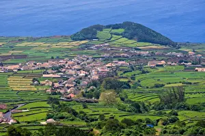 Quaint Prints: The village of Santa Barbara from Serra da Santa Barbara mountain, Terceira
