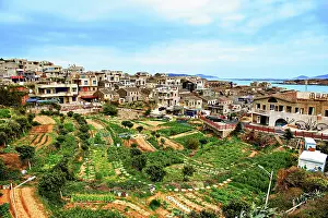 Terrace Prints: Village by the sea, Pingtan Island, Fuzhou City, Fujian Province, China