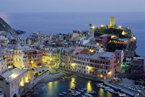 Village of Vernazza in the evening