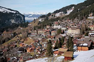 Switzerland Collection: Village of Wengen, Bernese Oberland, Swiss Alps, Switzerland, Europe