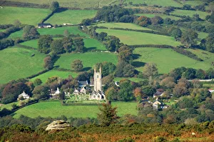 The village of Widecombe in the Moor, Dartmoor National Park, Devon, England