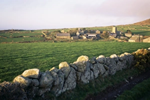 Stone Wall Prints: Village of Zennor, Cornwall, England, United Kingdom, Europe