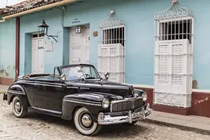 Taxi Prints: A vintage 1948 American Mercury Eight working as a taxi in the town of Trinidad