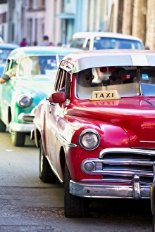 Taxi Prints: Vintage American cars used as local taxis