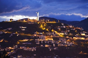 Ecuador Prints: The Virgen de Quito monument on El Panecillo, old town, UNESCO World Heritage Site