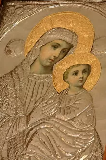 Images Dated 19th April 2006: Virgin and Child, Greek Orthodox icon, Thessaloniki, Macedonia, Greece, Europe