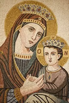 Images Dated 20th March 2009: Virgin and Child mosaic in St. Georges Orthodox church, Madaba, Jordan, Middle East