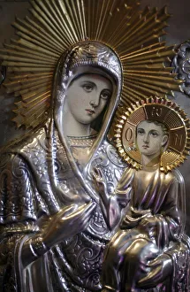 Lyon Prints: The Virgin and Child, Orthodox church, Lyon, Rhone-Alpes, France, Europe