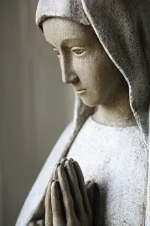 Human Representation Prints: Virgin Mary statue, Paris, Ile de France, France, Europe