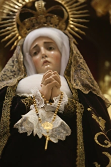 San Jeronimos Church Prints: Virgin Mary statue, San Jeronimos church, Madrid, Spain, Europe