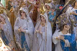 Virgin Mary Prints: The Virgin Marys statues, Basilica Minore Del Santo Nino, Cebu City