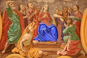 Mary Prints: The Virgin receiving the Holy Spirit, , St. Nicolas de Veroce church, Haute Savoie, France