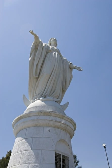 Cerro San Cristobal Prints: Virgin Statue, Cerro San Cristobal, Santiago, Chile, South America