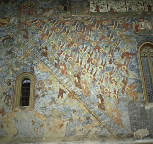 The Virtuous Ladder with 30 steps from hell to paradise, church dating from 1586