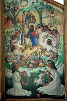 Vision of heaven, tryptych panel painted by Wilson Bigaud in 1957, Port au Prince