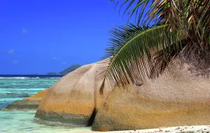 Retreat Prints: Visit to Anse Source dArgent beach with clear waters and smooth rocks on a sunny day in Seychelles