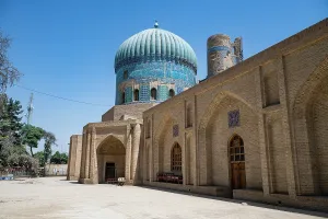 Worship Prints: Visit to the Green Mosque at Khawaja Abu Nasr Parsa in Afghanistan on a sunny day