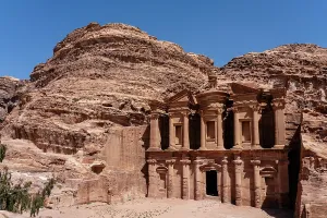 Sandstone Prints: Visit to Monastery Al Dayr in Petra Jordan reveals ancient architecture