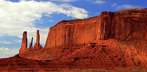 Wonders Prints: Visit to Monument Valley offers views of rock formations and expansive skies in Navajo Indian Territory of Utah