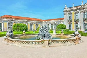 Elegance Prints: Visit to Queluz National Palace with fountain and historic architecture in Lisbon