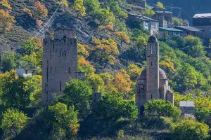 Memorials Prints: Visit to the Vatan memorial complex showcasing historical architecture in Dagestan Russia