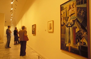 Gallery Prints: Visitors to the art gallery studying Salvador Dali s