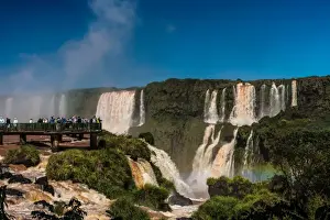 Iguazu Prints: Visitors, drenched in spray, Garganta del Diablo (Devils Throat), Iguazu Falls